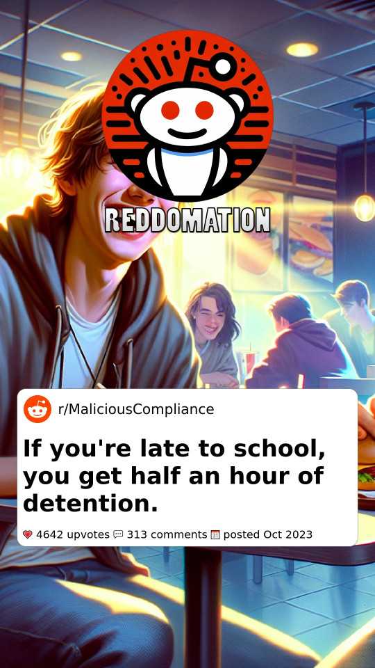 If you're late to school, you get half an hour of detention.