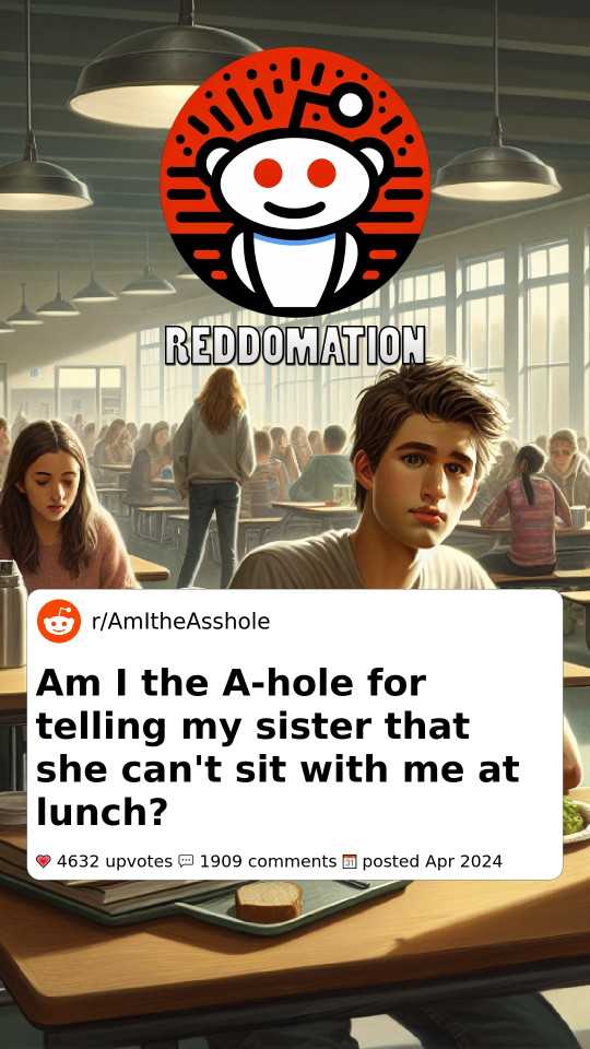 Am I the A-hole for telling my sister that she can't sit with me at lunch?