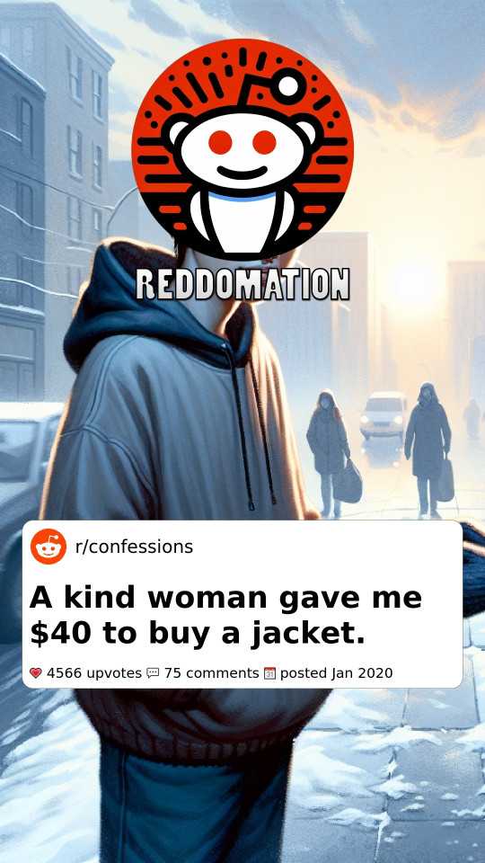 A kind woman gave me $40 to buy a jacket.