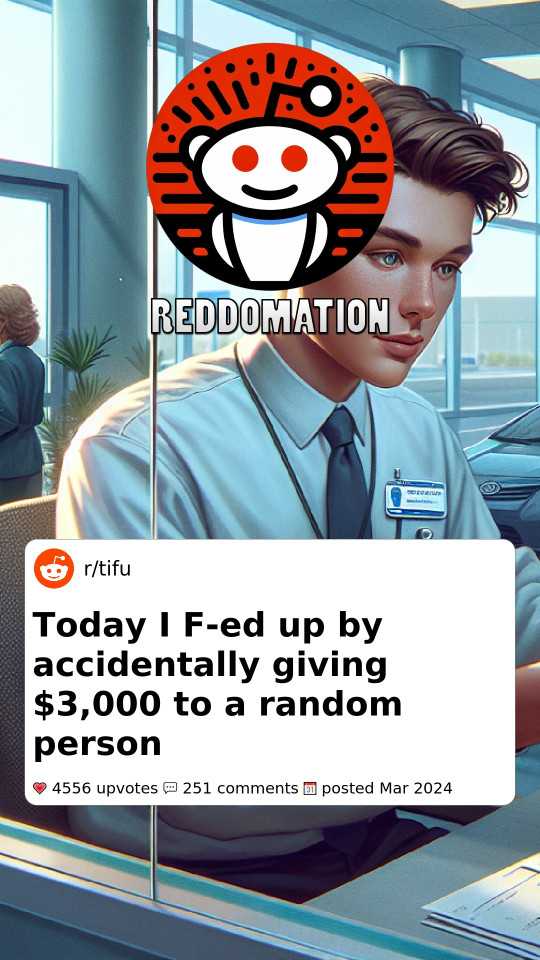 Today I F-ed up by accidentally giving $3,000 to a random person