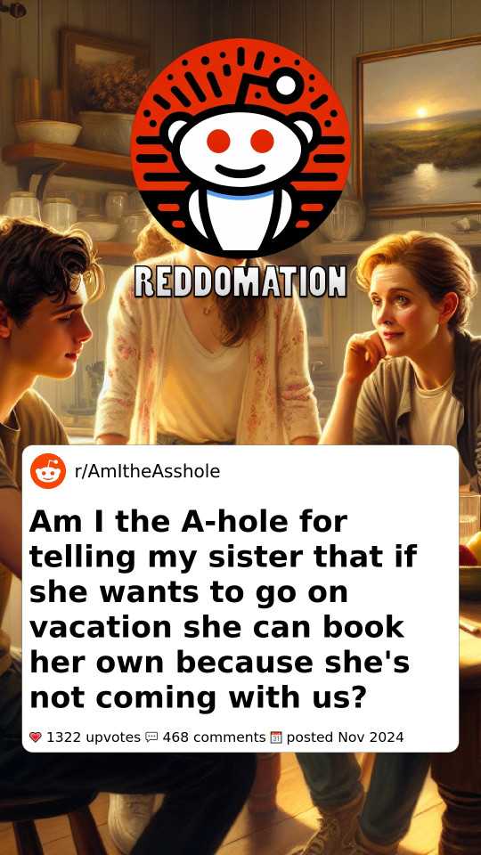Am I the A-hole for telling my sister that if she wants to go on vacation she can book her own because she's not coming with us?