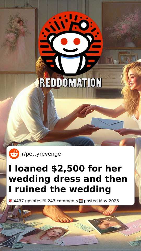 I loaned $2,500 for her wedding dress and then I ruined the wedding