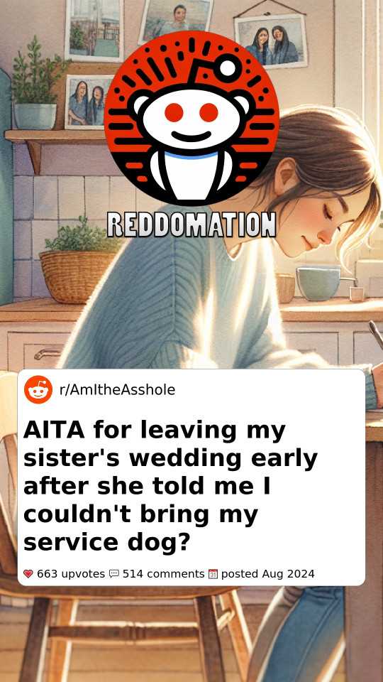 Am I the A-hole for Leaving My Sister's Wedding Early After She Told Me I Couldn't Bring My Service Dog?