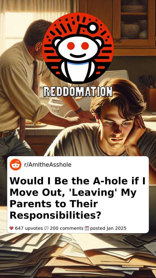 Would I Be the A-hole if I Move Out, 'Leaving' My Parents to Their Responsibilities?