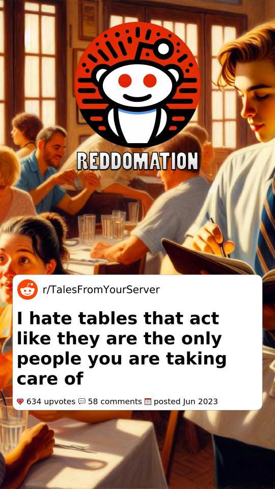 I hate tables that act like they are the only people you are taking care of