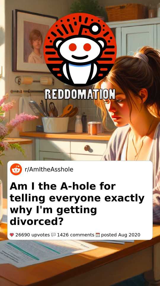 Am I the A-hole for telling everyone exactly why I'm getting divorced?