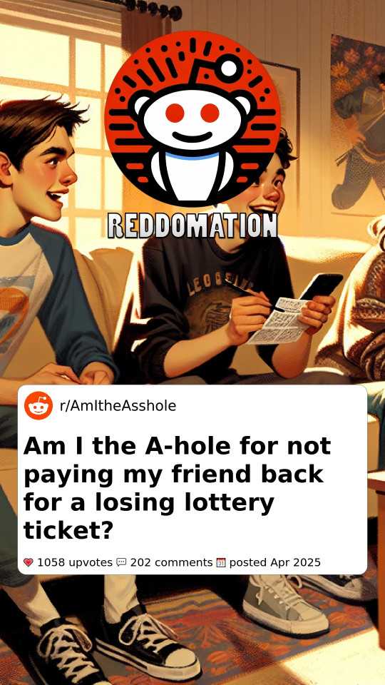 Am I the A-hole for not paying my friend back for a losing lottery ticket?