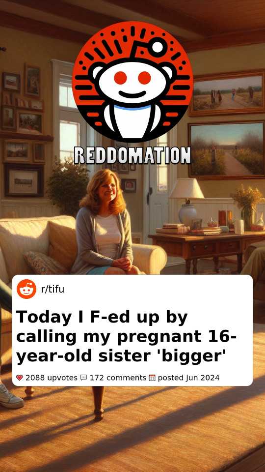 Today I F-ed up by calling my pregnant 16-year-old sister 'bigger'