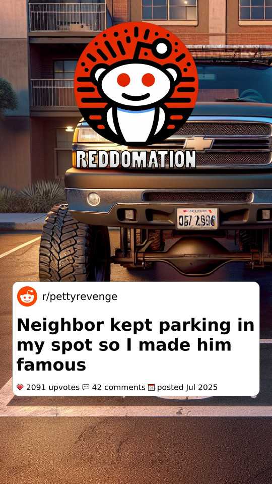 Neighbor kept parking in my spot so I made him famous