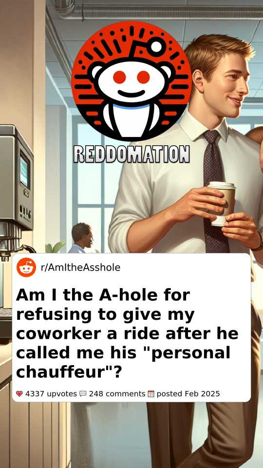 Am I the A-hole for refusing to give my coworker a ride after he called me his 