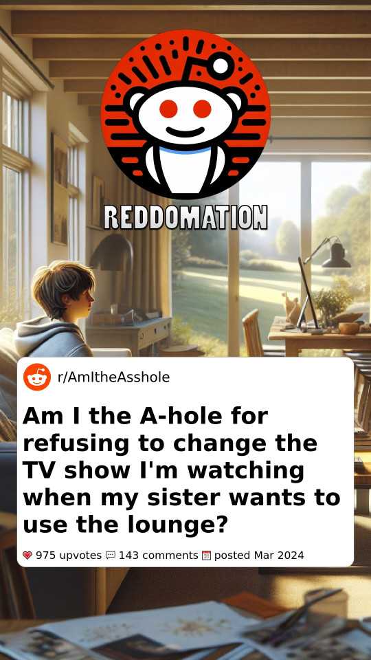 Am I the A-hole for refusing to change the TV show I'm watching when my sister wants to use the lounge?