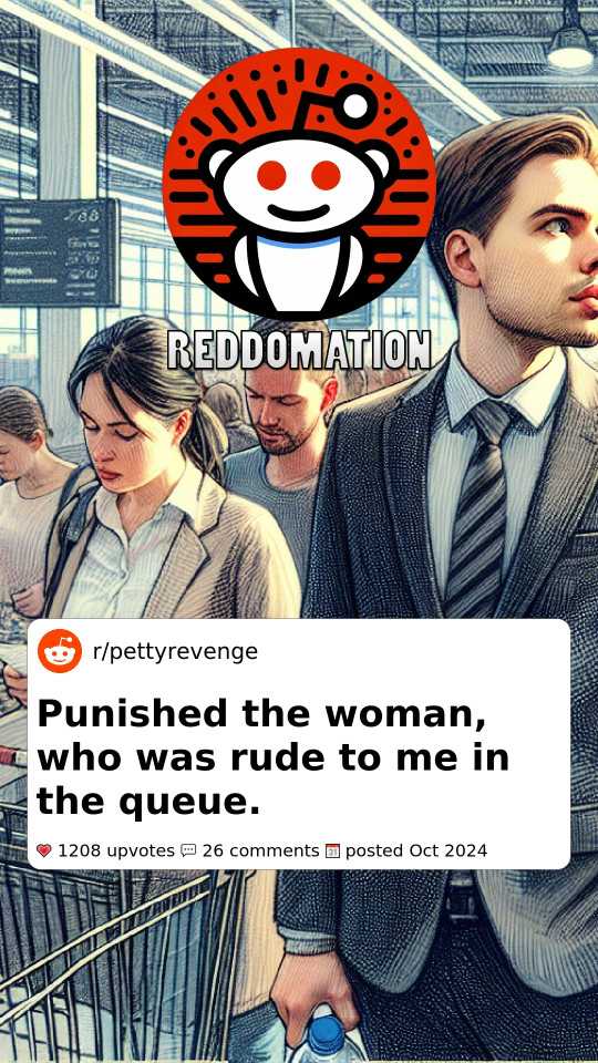 Punished the woman, who was rude to me in the queue.