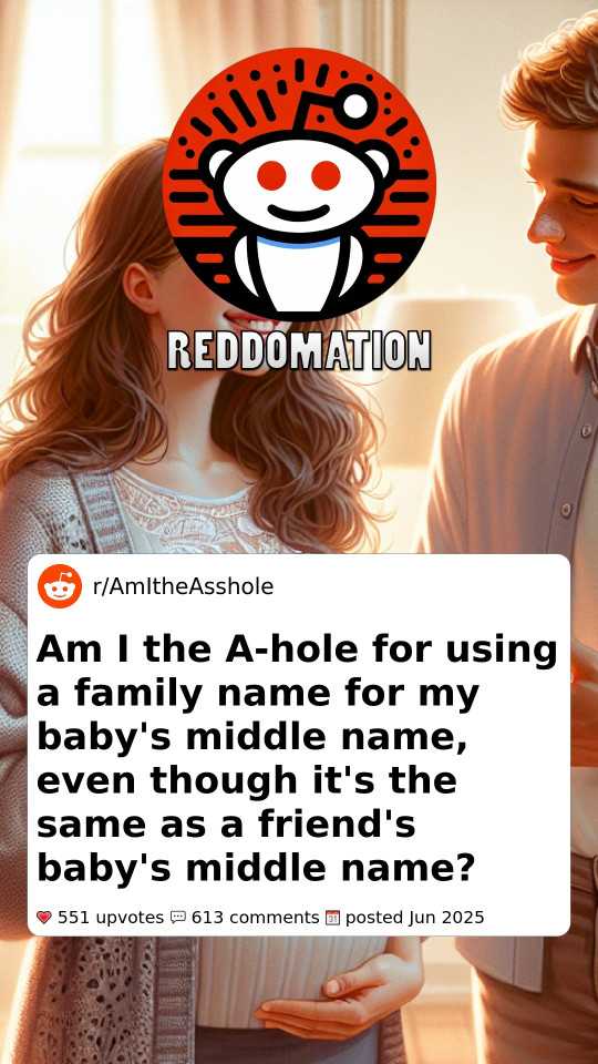 Am I the A-hole for using a family name for my baby's middle name, even though it's the same as a friend's baby's middle name?