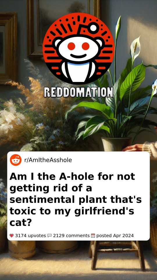 Am I the A-hole for not getting rid of a sentimental plant that's toxic to my girlfriend's cat?