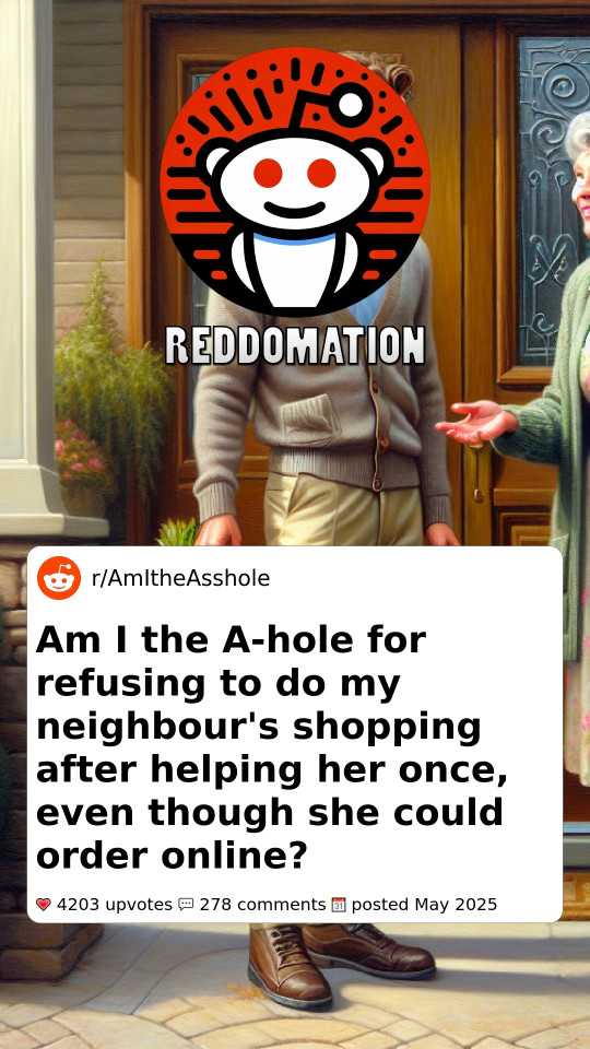 Am I the A-hole for refusing to do my neighbour's shopping after helping her once, even though she could order online?