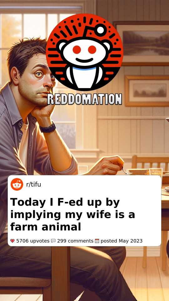 Today I F-ed up by implying my wife is a farm animal