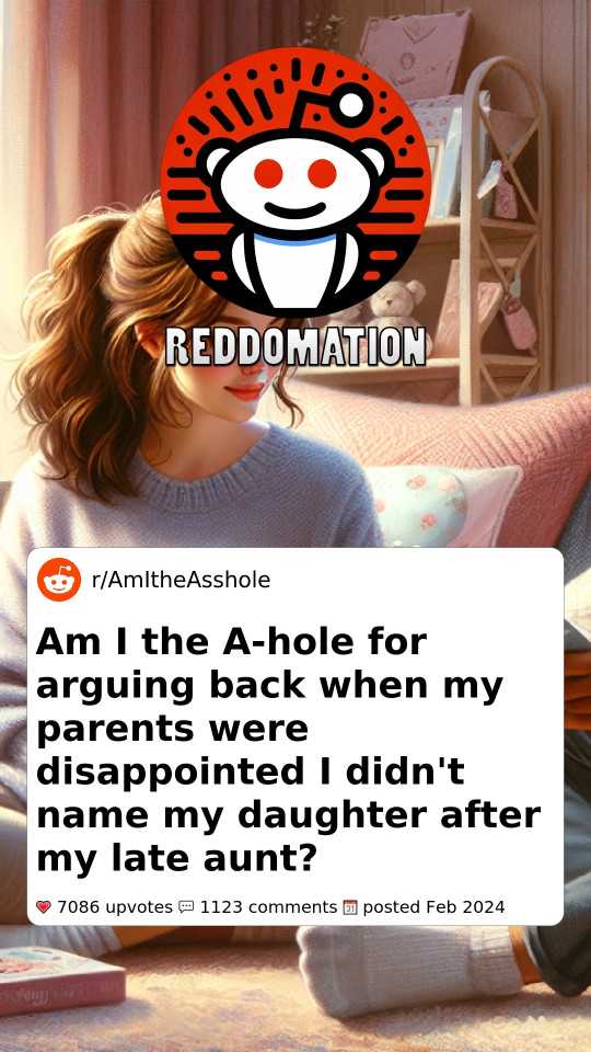 Am I the A-hole for arguing back when my parents were disappointed I didn't name my daughter after my late aunt?