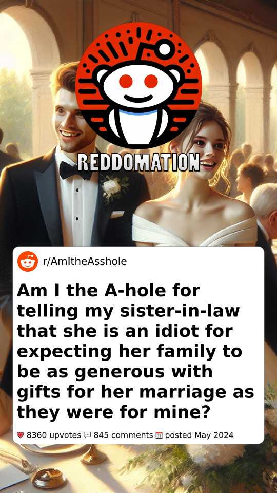 Am I the A-hole for telling my sister-in-law that she is an idiot for expecting her family to be as generous with gifts for her marriage as they were for mine?