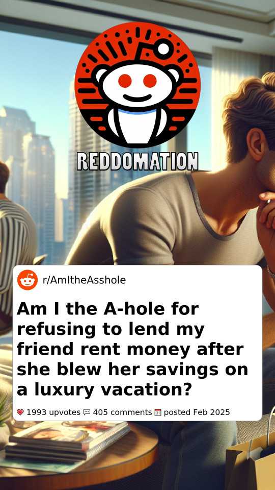 Am I the A-hole for refusing to lend my friend rent money after she blew her savings on a luxury vacation?
