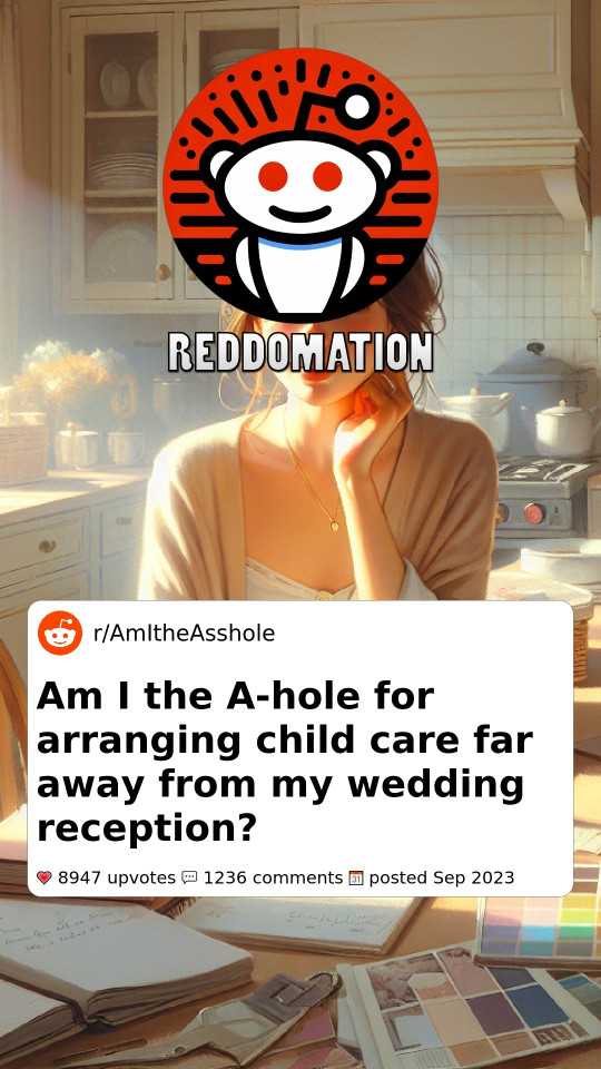 Am I the A-hole for arranging child care far away from my wedding reception?