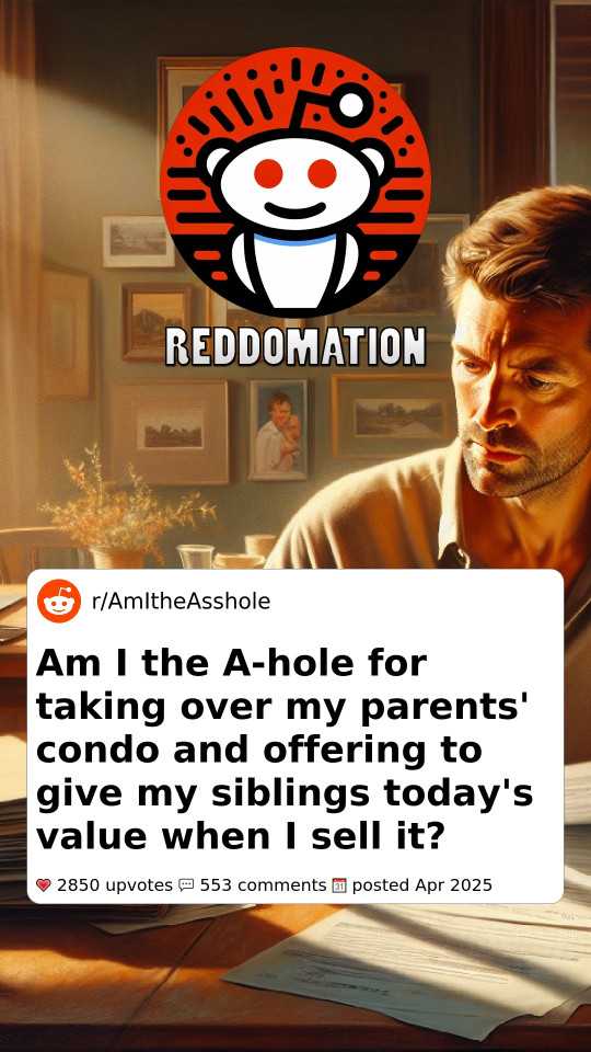 Am I the A-hole for taking over my parents' condo and offering to give my siblings today's value when I sell it?