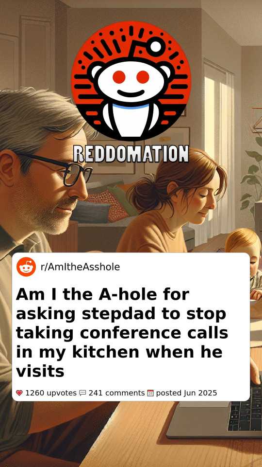 Am I the A-hole for asking stepdad to stop taking conference calls in my kitchen when he visits