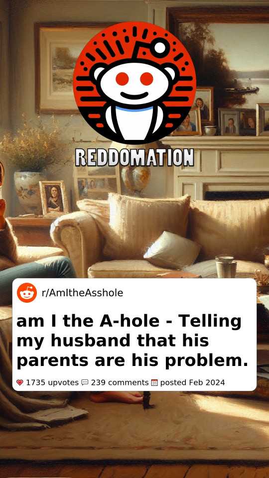am I the A-hole - Telling my husband that his parents are his problem.