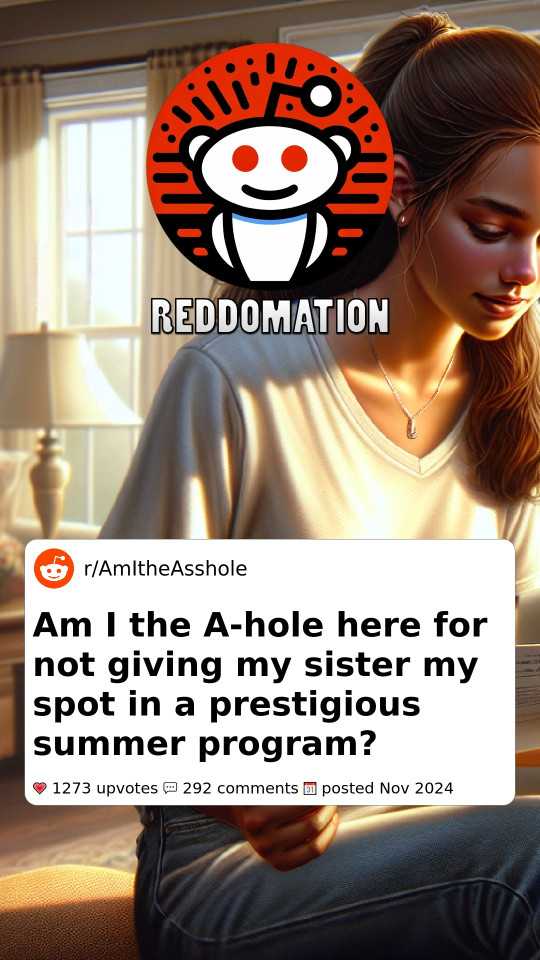 Am I the A-hole here for not giving my sister my spot in a prestigious summer program?