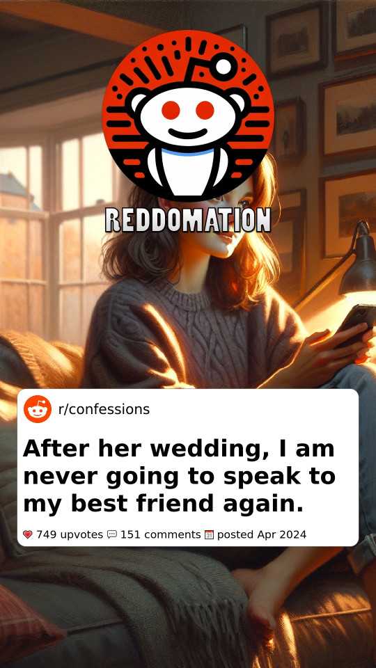 After her wedding, I am never going to speak to my best friend again.