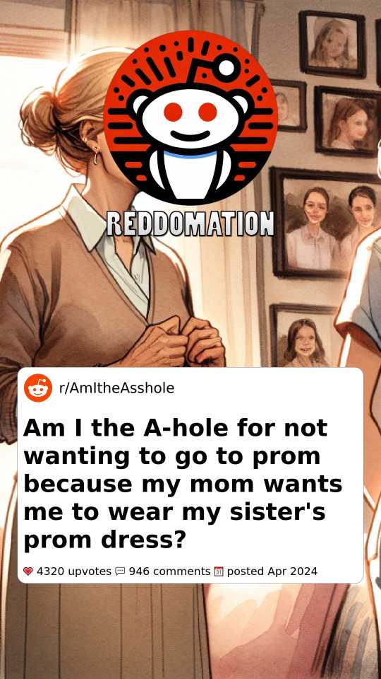 Am I the A-hole for not wanting to go to prom because my mom wants me to wear my sister's prom dress?