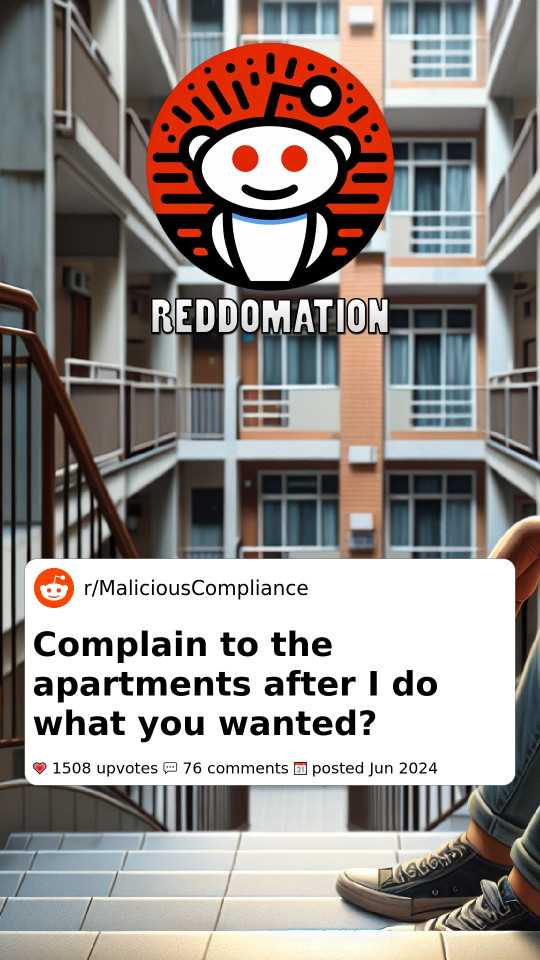 Complain to the apartments after I do what you wanted?