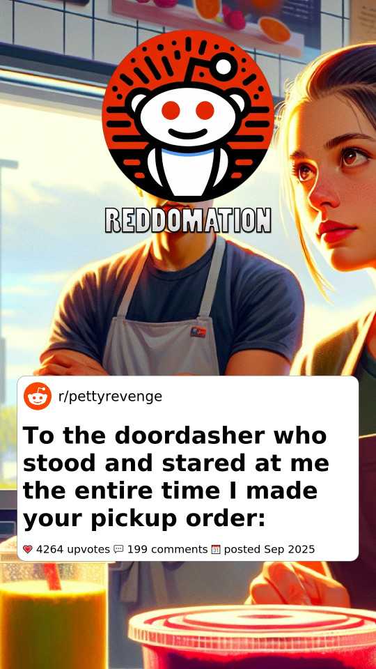 To the doordasher who stood and stared at me the entire time I made your pickup order: