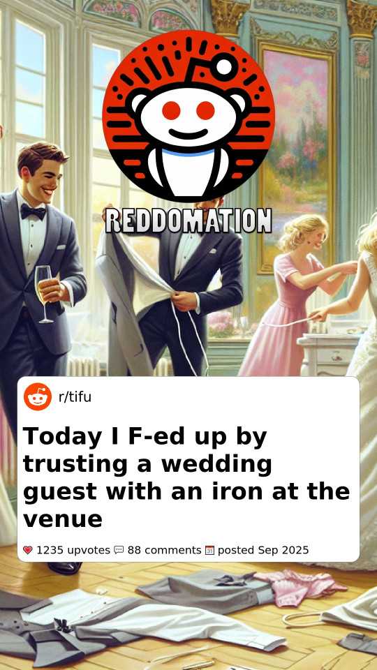 Today I F-ed up by trusting a wedding guest with an iron at the venue