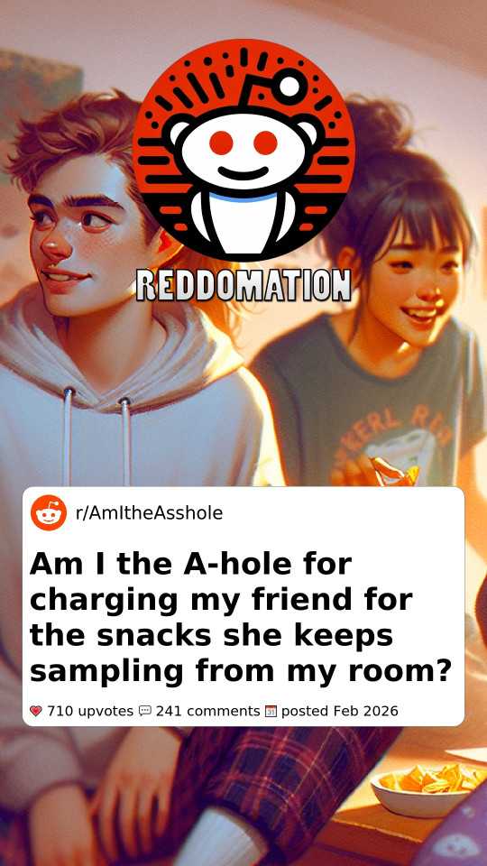 Am I the A-hole for charging my friend for the snacks she keeps sampling from my room?