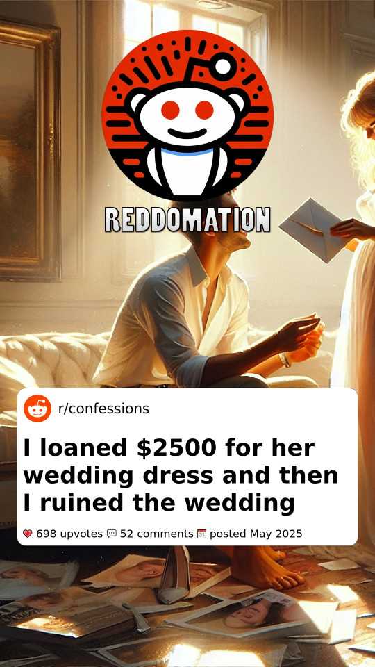 I loaned $2500 for her wedding dress and then I ruined the wedding