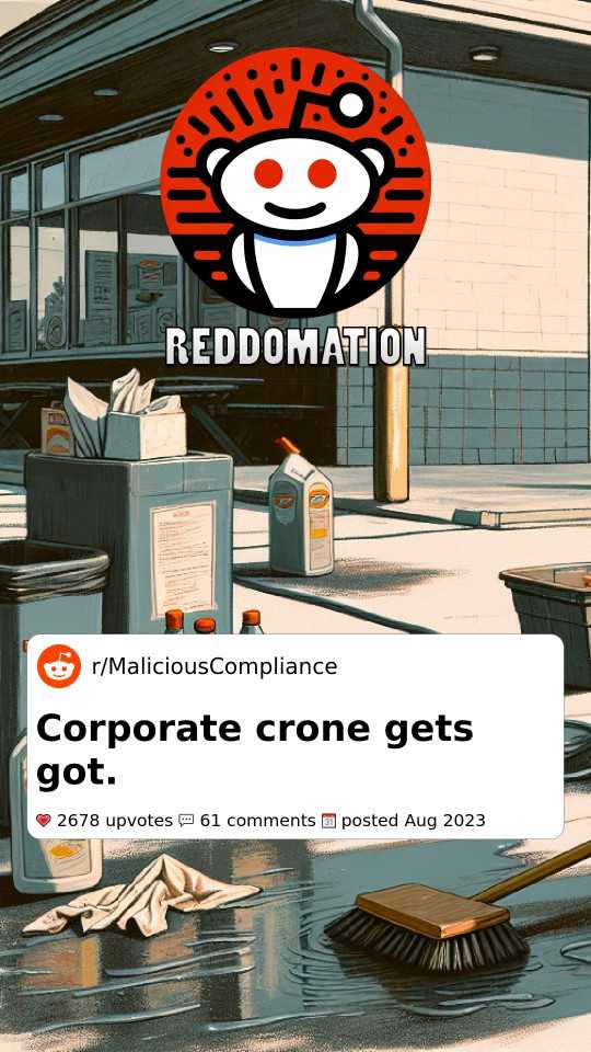 Corporate crone gets got.