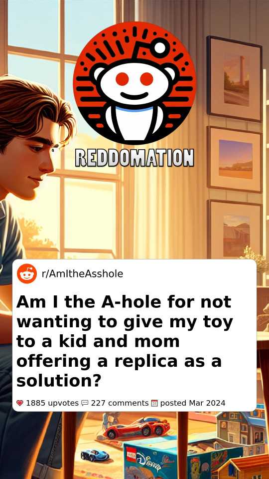 Am I the A-hole for not wanting to give my toy to a kid and mom offering a replica as a solution?