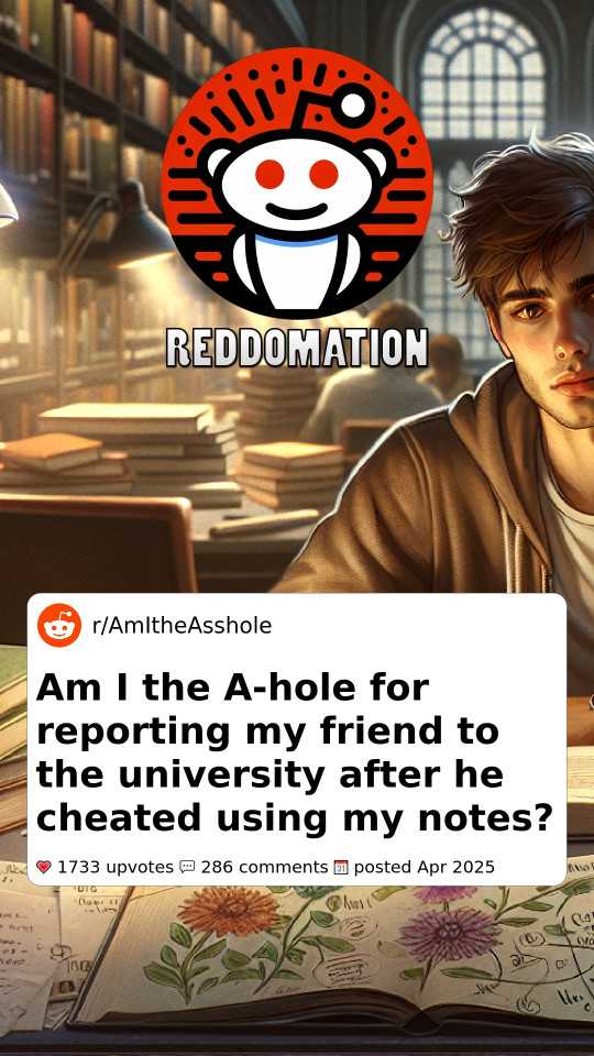 Am I the A-hole for reporting my friend to the university after he cheated using my notes?