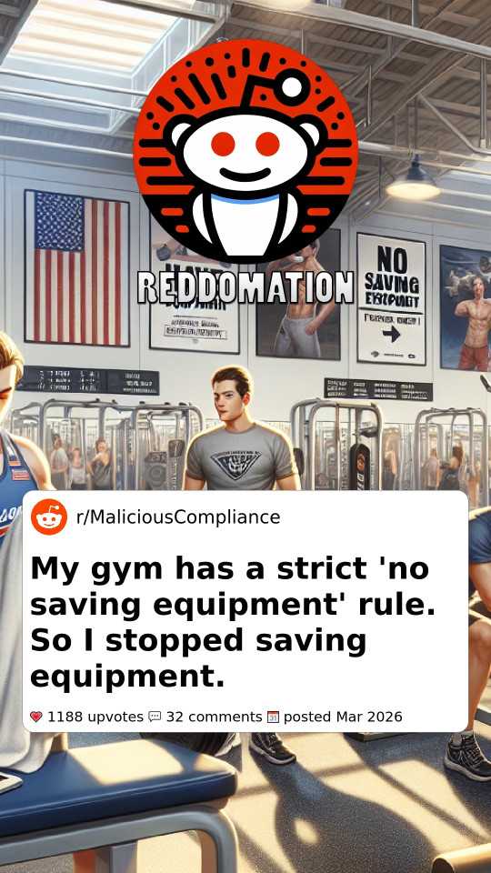 My gym has a strict 'no saving equipment' rule. So I stopped saving equipment.