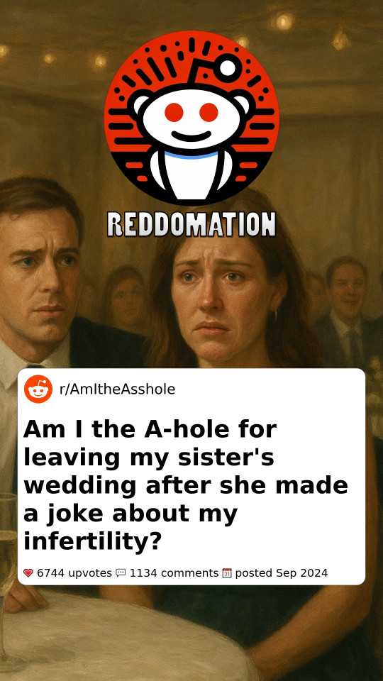 Am I the A-hole for leaving my sister's wedding after she made a joke about my infertility?