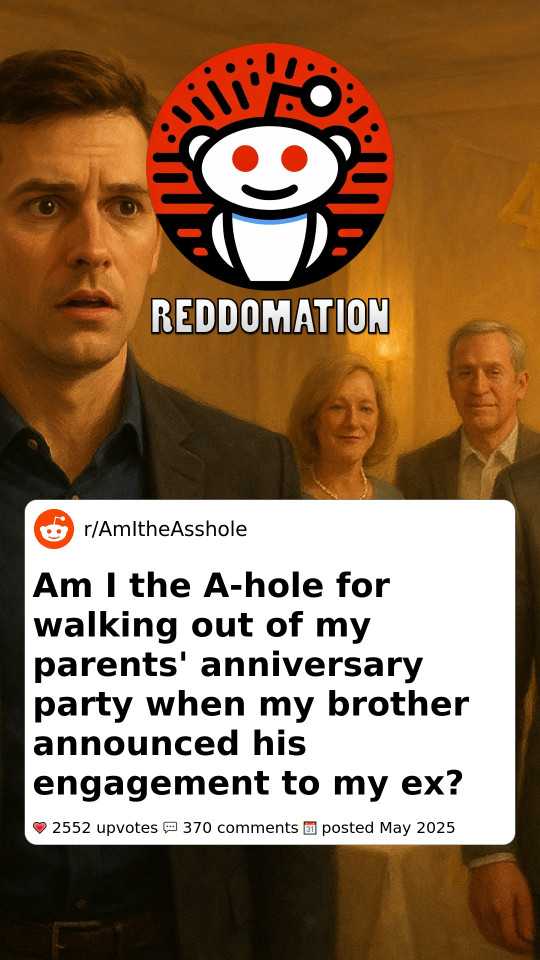 Am I the A-hole for walking out of my parents' anniversary party when my brother announced his engagement to my ex?