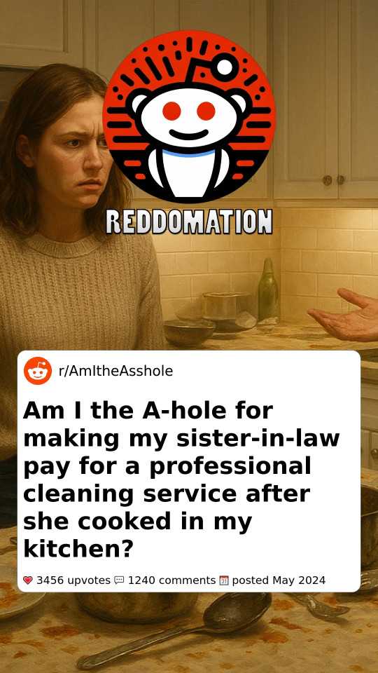 Am I the A-hole for making my sister-in-law pay for a professional cleaning service after she cooked in my kitchen?