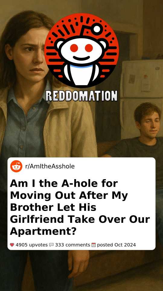 Am I the A-hole for Moving Out After My Brother Let His Girlfriend Take Over Our Apartment?