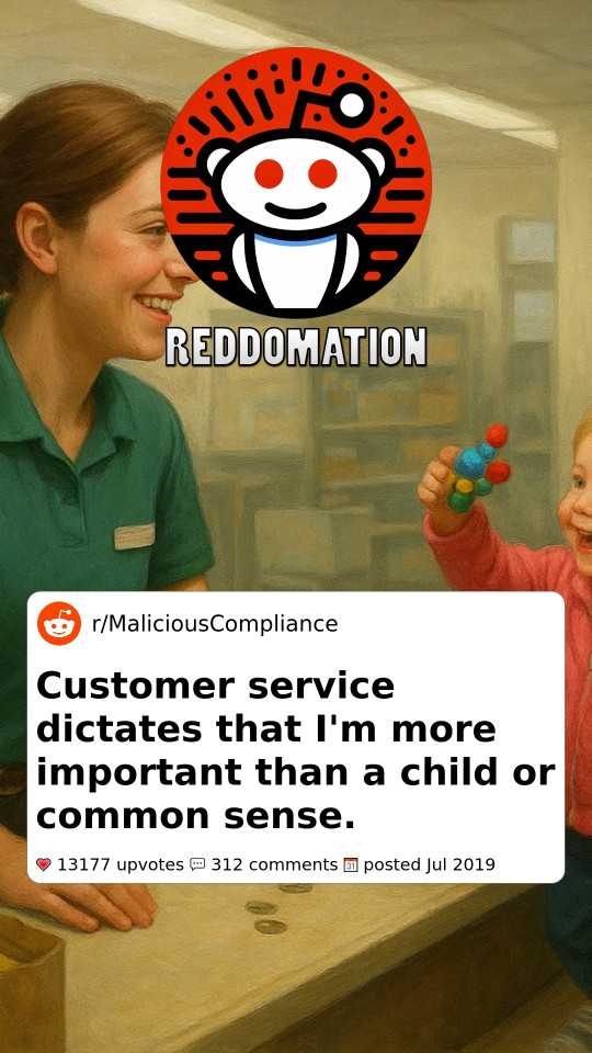Customer service dictates that I'm more important than a child or common sense.