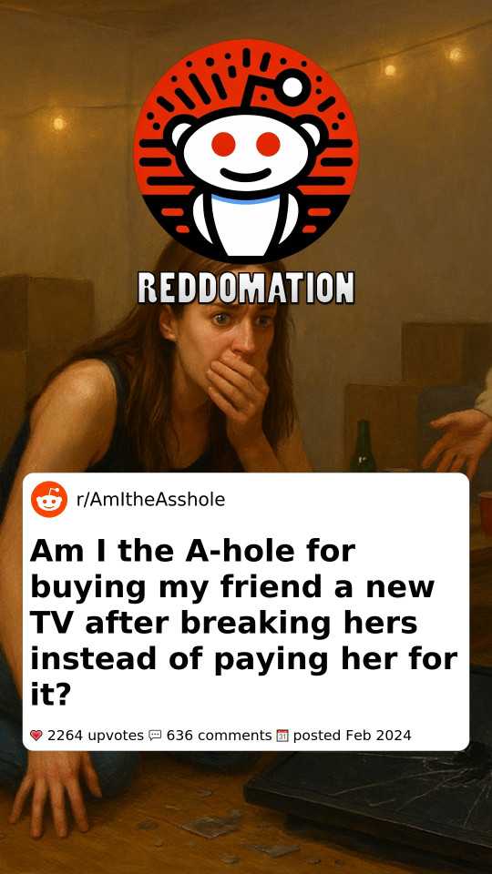 Am I the A-hole for buying my friend a new TV after breaking hers instead of paying her for it?