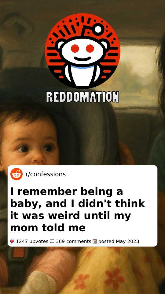 I remember being a baby, and I didn't think it was weird until my mom told me