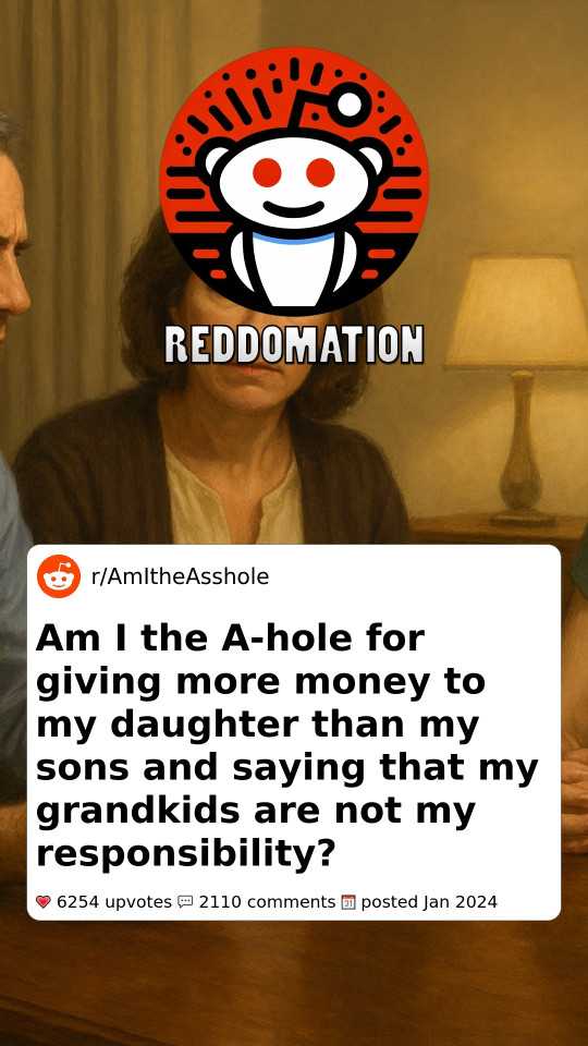 Am I the A-hole for giving more money to my daughter than my sons and saying that my grandkids are not my responsibility?