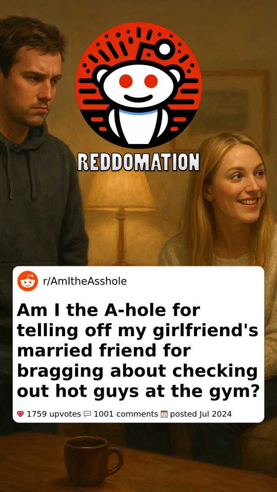 Am I the A-hole for telling off my girlfriend's married friend for bragging about checking out hot guys at the gym?
