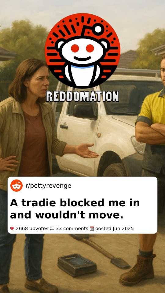 A tradie blocked me in and wouldn't move.
