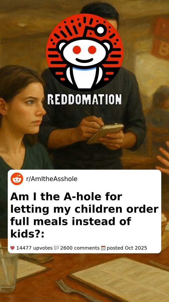 Am I the A-hole for letting my children order full meals instead of kids?: